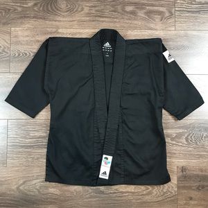 Adidas Karate Kata Martial Arts Kids WKF Approved Black Heavyweight Uniform Coat